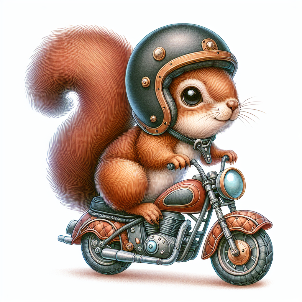 sticker-A squirrel on a tiny motorcycle, wearing a helmet-cute stickers-1733095876906